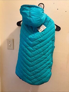 Teal Quilted Hooded Puffer Vest